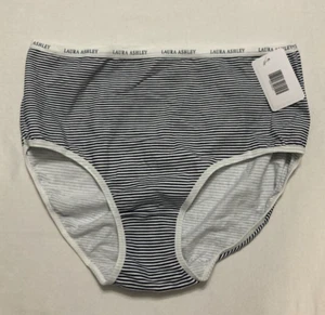 Laura Ashley Panties Bikini Striped Black/White 2X - Picture 1 of 3