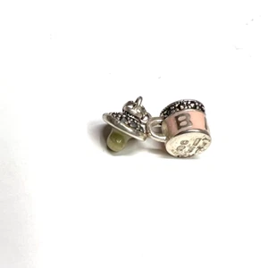 Chupete y taza dijes plata esterlina - futuras madres - bebé - esmalte - Imagen 1 de 3