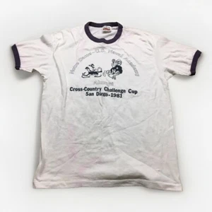 Vintage 80s Norte Dame Fighting Irish Naval Academy Navy Midshipmen T Shirt L - Picture 1 of 5