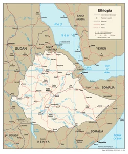 Ethiopia Road Highway Transportation Transport Map Country Nation Print - Picture 1 of 1