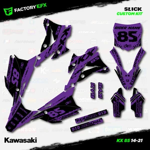 Black & Purple Slick Racing Graphics Kit fit Kx85 14-21 Plates Kx 85 - Picture 1 of 5