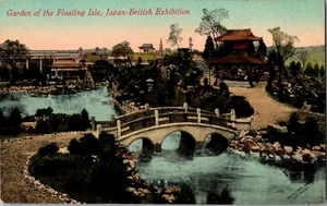 Cartolina Giardino Dell'Isola Galleggiante Giappone-Esposizione Britannica Londra Inghilterra - Foto 1 di 3
