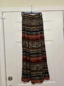 Stone bridge Skirt Size MediumLong Gypsy Boho VTG Retro Hippy Paisley Folk Tiers - Picture 1 of 4
