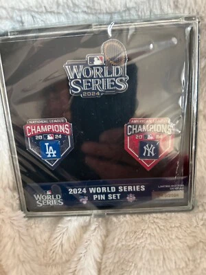 🔥 Dueling 2024 World Series Los Angeles Dodgers vs. New York Yankees Pin Set 🔥 - Image 1 of 2