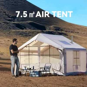 80.73 Square Feets Inflatable Camping Tent Blow Up Tent for Camping 6-8 People - Picture 1 of 16