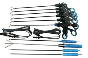 Laparoscopic Babcock Grasper Bipolar Maryland Dissector Retractor Hook Set 12Pc - Picture 1 of 6