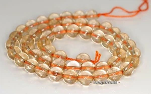 8MM CITRINE QUARTZ GEMSTONE ROUND LOOSE BEADS 7.5inch - Picture 1 of 3