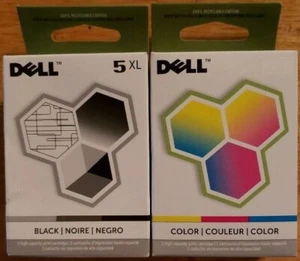 2 Genuine Sealed Bag Dell Series 5 M4640 Blk J5567 Clr INKJET CARTRIDGES NO BOX - Picture 1 of 1