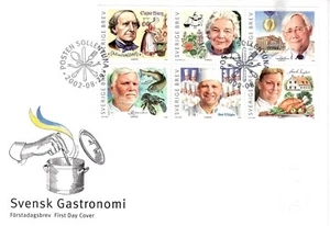 SWEDEN FDC GASTRONOMY CHEFS CUISINE  2002 ISSUE - Picture 1 of 1