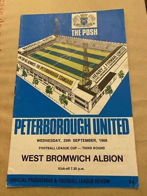 25/09/1968 Peterborough United v West Bromwich Albion [Football League Cup] VGC. - Image 1 of 3