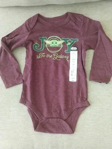 Disney The Mandalorian Baby Yoda Christmas Bodysuit 18M NEW Long Sleeve - Picture 1 of 5