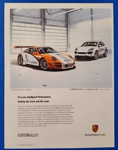 2010 PORSCHE 911 GT3 HYBRID RACE CAR & CAYENNE S HYBRID ORIGINAL COLOR PRINT AD - Picture 1 of 1