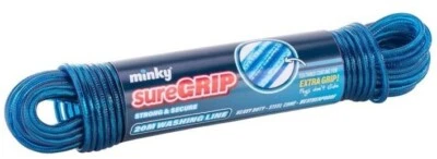 Minky Sure Grip Steel Core Weatherproof Clothes Laundry Washing Line 20m - Blue - Image 1 of 3