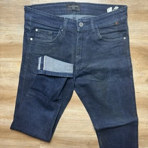 Selvedge Jeans Herren 32x30 Blau Slim Fit Japanese Redline Denim Dark Dirty Wash - Bild 1 von 12