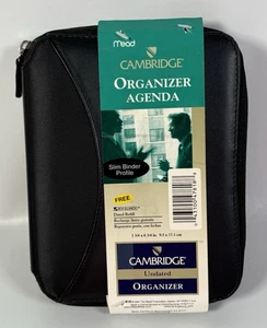 Cambridge Mead Organizer Undated Planner Slim Binder Calendar Black Faux Leather - Bild 1 von 12