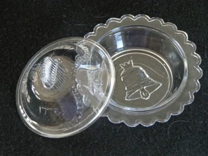 Antique Childs EAPG Toy Glass Butter Dish with Lid ~ LIBERTY BELL ~ c 1876 - Bild 1 von 2