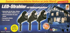 🎅3 LED-Strahler mit Weihnachtsmotiven🎅NEU/OVP🎅Innen/Außen + 4 CDs GRATIS📀🎁 - Bild 1 von 5