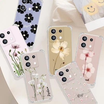 Funda Teléfono Personalizada Patrón Flor Para Xiaomi Redmi Note 14 Pro 13 12 11 TPU Cubierta Foto 1 de 4