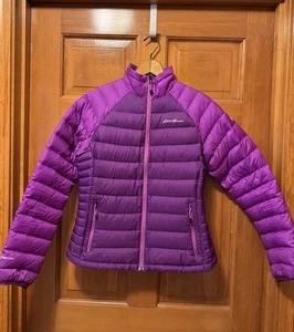 Eddie Bauer Jacket Womens Small Petite Purple Stormdown 800 Down Puffer Coat SP - Picture 1 of 7