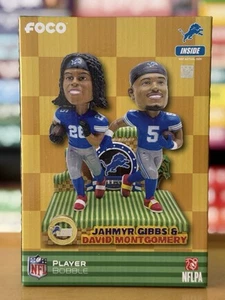Jahmyr Gibbs & David Montgomery Detroit Lions Nickname Dual Bobblehead FOCO NEW - Picture 1 of 7