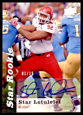 2013 Upper Deck - Star Rookie Star Lotulelei #214 (RC) Auto #1/15 Made Utah - Image 1 of 2