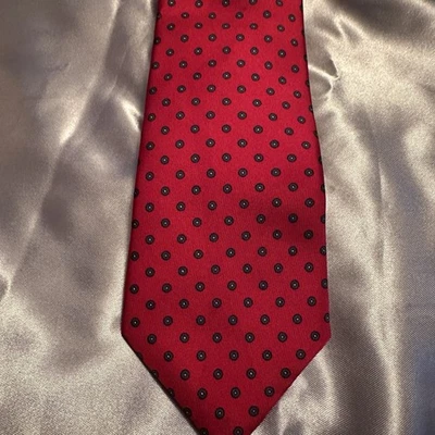 Corbata vintage Yves Saint Laurent YSL seda flores lunares rojo azul Foto 1 de 3