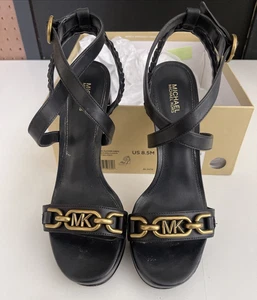 Sandalias de vestir Michael Kors para mujer con tiras plataforma Kailey negras talla 8,5 M - Imagen 1 de 14