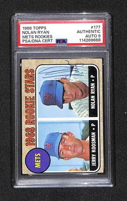 1968 Topps Rookie Stars #177 Nolan Ryan RC Signed Autograph PSA 9 Auto SE1435 - Image 1 of 2