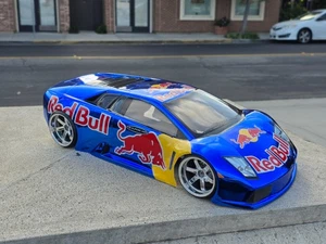 200mm 1/10 CHROME BLUE REDBULL LAMBO 4Tec2 drift HPI DC10 YD2 MST TT02 Body Only - Picture 1 of 8