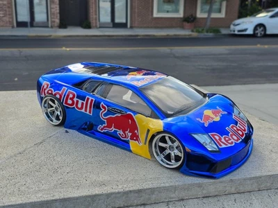 200mm 1/10 CHROME BLUE REDBULL LAMBO 4Tec2 drift HPI DC10 YD2 MST TT02 Body Only - Image 1 of 4