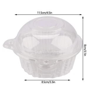 400Pcs Clear Plastic Cupcake Box Single Cake Case Muffin Pod Dome Container  - Picture 1 of 8