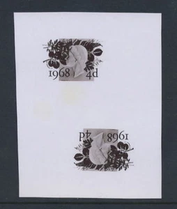 GB 1968 UNADOPTED DEFINITIVE DESIGN 4d TETE BECHE ESSAY - Bild 1 von 1