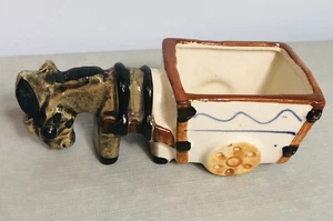 Carro de porcelana de colección para tirar de burros jardinera hecha en Japón ocupado 4 en la década de 1940 leer - Imagen 1 de 11
