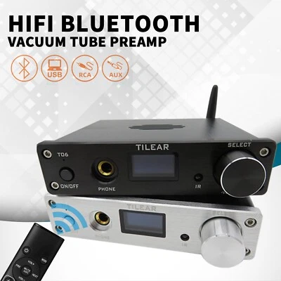 HiFi Bluetooth Vacuum Tube Preamp Stereo Receiver USB DAC Desktop Headphone Amp - Image 1 of 4