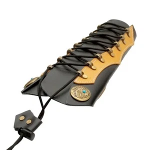 Leather Archery Arm Guard Adjustable Protector Brace Longbow Hunting Shooting - Picture 1 of 9