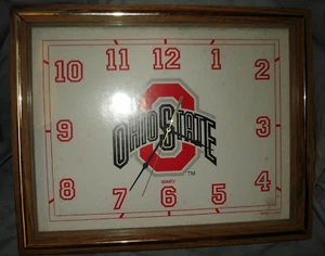 Ohio State University Quartz Wall Clock Glass with Wood Frame World Clock - Picture 1 of 3