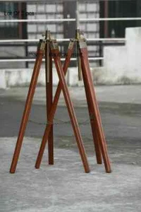 Set of 2 pcs tripod floor stand antique wooden lamp home and decor shade lamp - Picture 1 of 6