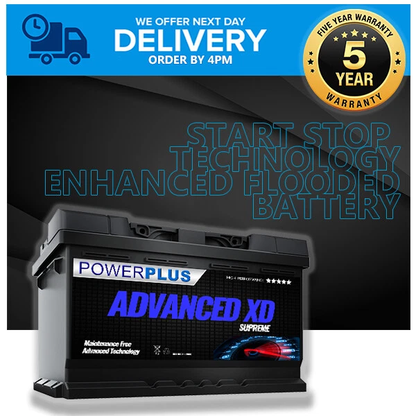 Ford Fiesta Ecoboost Start stop Battery Enhanced Flooded EFB 100XD Powerplus - Image 1 of 4