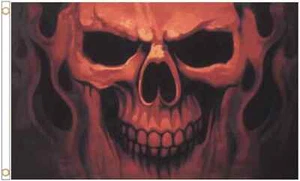 Skull Ghost 5'x3' Polyester Flag - Picture 1 of 3