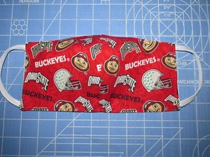 5 The Ohio State Buckeyes Contoured Washable Contour Face Masks Red Double Layer - Picture 1 of 6