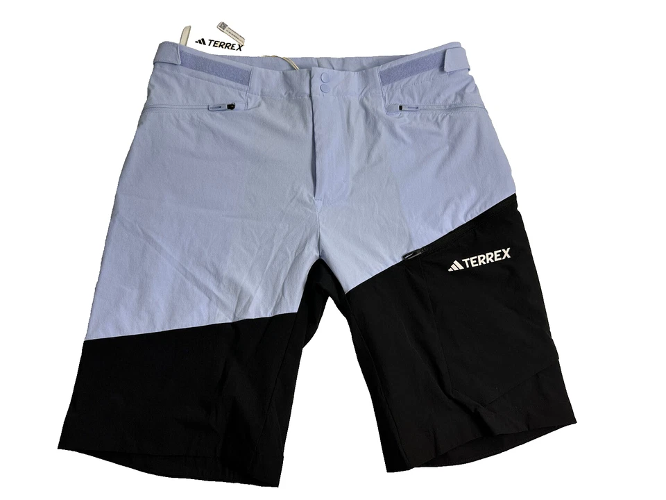 Adidas Terrex Xperior Slim Fit Hiking Shorts Blue Black Mens Size 36'' HN2966