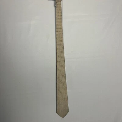 Corbata de seda vintage CARDINALE FIRENZE para hombre beige lunares 54" L 3" W nueva Foto 1 de 4