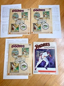 4 SAN DIEGO PADRES PROGRAMM- & SOUVENIRMAGAZINE + 3 PRESSEMITTEILUNGEN vs. CUBS - Bild 1 von 8