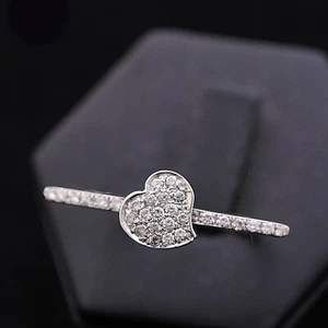 Anillo VALENTINE'S de Oro Blanco 18KT Brillantes 0.20CT Naturales De Certificado - Imagen 1 de 6
