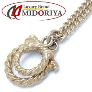 Salvatore Ferragamo Gancini Necklace GP Gold Plated 42.5-48cm 4.4g - Picture 1 of 7