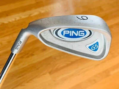 Ping Golf G5 White Dot 6 Iron - +1" Silver CSL-S #40 Demo - Steel Ping Shaft LH - Image 1 of 4