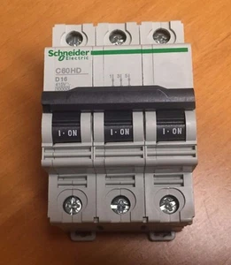 SCHNEIDER ELECTRIC 25729 MINI CIRCUIT BREAKER 3P-D16 C60HD (1pc) - Picture 1 of 5