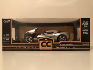 1:18 2009 Chevrolet Corvette Stingray Concept Silver Sideswipe Jada Toys - Picture 1 of 14