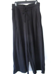 Pantalone Gilly Hicks donna taglia media gamba larga nero waffle tasche casual - Foto 1 di 14