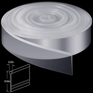 Shower Door Bottom Seal 108 Inch Shower Door Seal Strip Silicone Shower Bottom - Picture 1 of 6